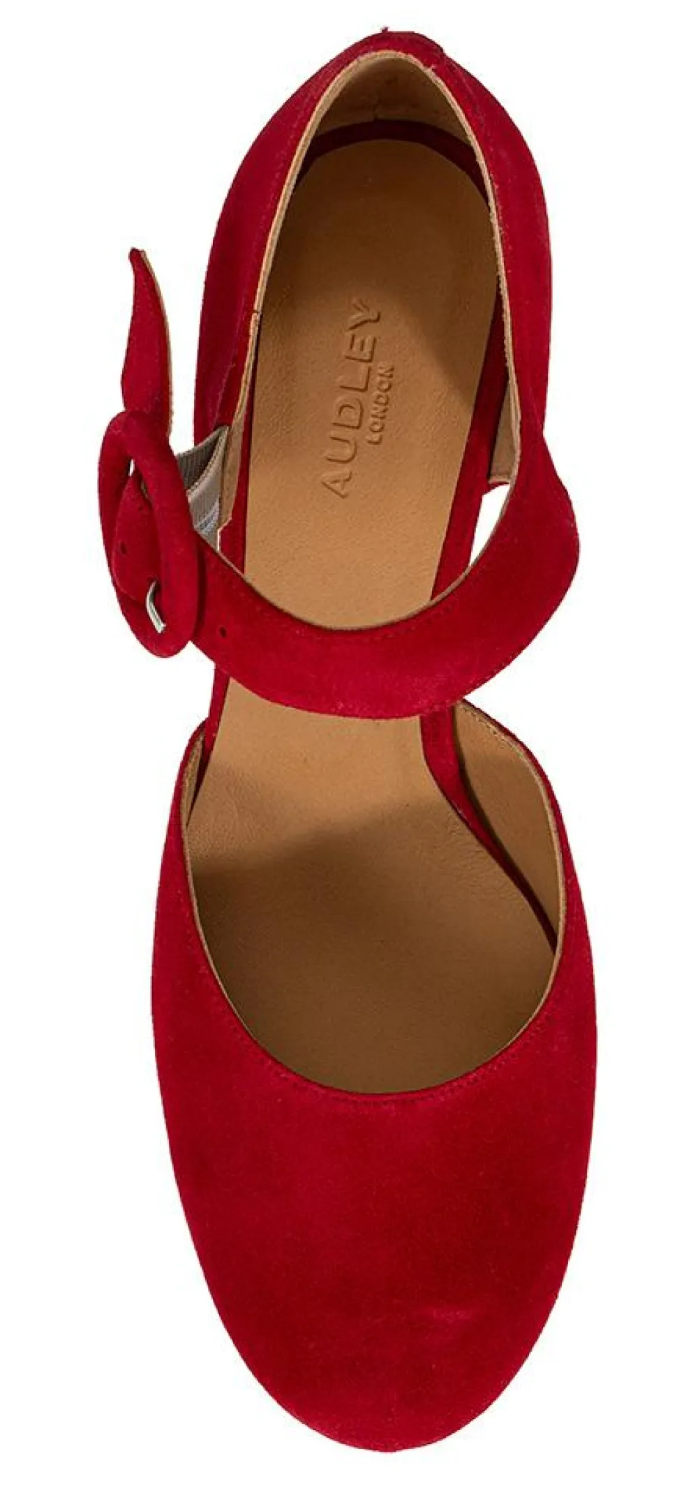 Audley 21517 pumps i rødt semsket skinn
